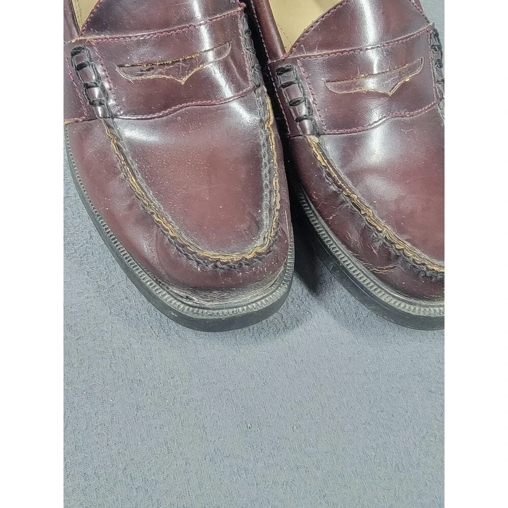 Nunn Bush Shoes Mens Size 9.5 Burgundy Leather Loafers Slip On Comfort‎ Casual